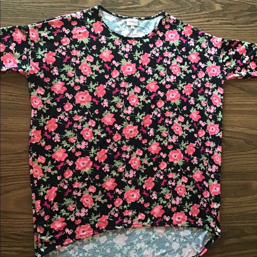LLR Irma tunic with pink UNICORNS and flowers